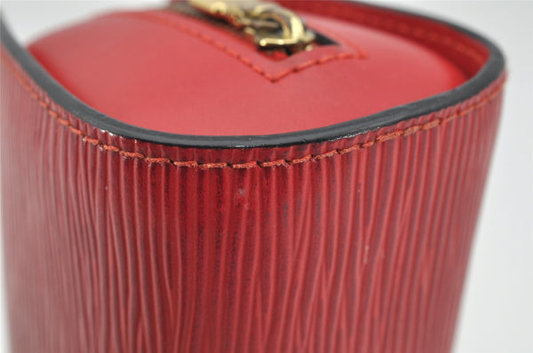 Authentic Louis Vuitton Epi Dauphine Cosmetic Pouch Red M48447 LV 2368I