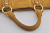 Authentic MIU MIU 2Way Shoulder Hand Tote Bag Suede Yellow 2370I