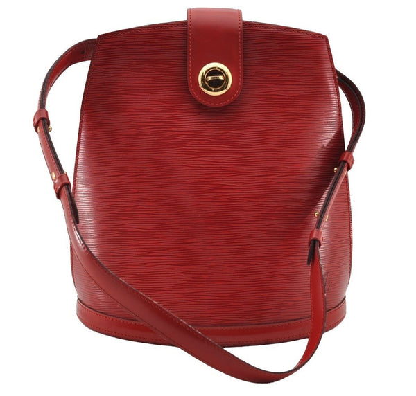 Authentic Louis Vuitton Epi Cluny Shoulder Bag Purse Red M52257 LV 2374I