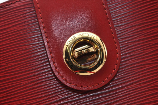 Authentic Louis Vuitton Epi Cluny Shoulder Bag Purse Red M52257 LV 2374I