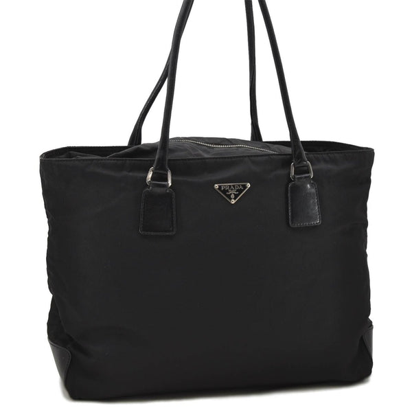 Authentic PRADA Nylon Leather Shoulder Tote Bag Black 2375D