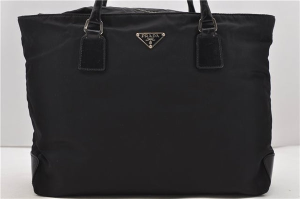 Authentic PRADA Nylon Leather Shoulder Tote Bag Black 2375D