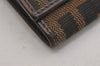 Authentic FENDI Zucca Vintage Long Wallet Purse Canvas Leather Brown Black 2375I