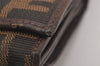 Authentic FENDI Zucca Vintage Long Wallet Purse Canvas Leather Brown Black 2375I