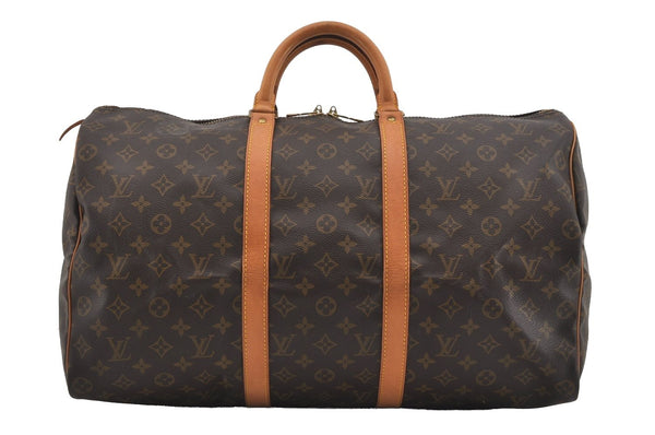 Authentic Louis Vuitton Monogram Keepall 50 Travel Boston Bag M41426 LV 2378I