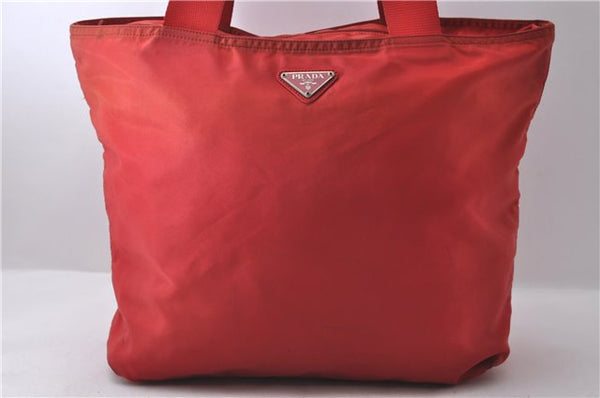 Authentic PRADA Nylon Leather Shoulder Tote Bag Red 2379D