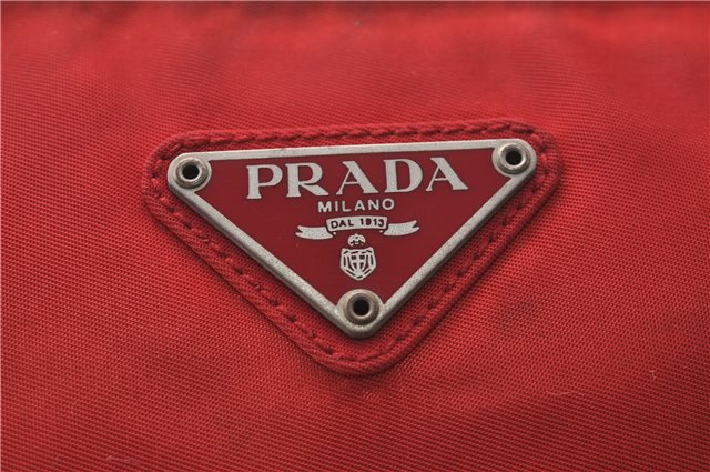 Authentic PRADA Nylon Leather Shoulder Tote Bag Red 2379D