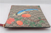 Authentic GUCCI Tian Clutch Hand Bag Purse GG PVC Leather 424900 Brown Red 2379F
