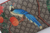 Authentic GUCCI Tian Clutch Hand Bag Purse GG PVC Leather 424900 Brown Red 2379F