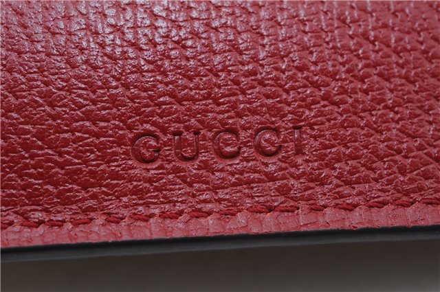 Authentic GUCCI Tian Clutch Hand Bag Purse GG PVC Leather 424900 Brown Red 2379F