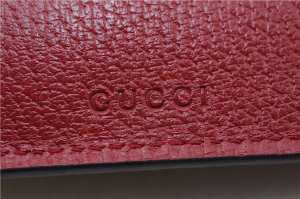 Authentic GUCCI Tian Clutch Hand Bag Purse GG PVC Leather 424900 Brown Red 2379F
