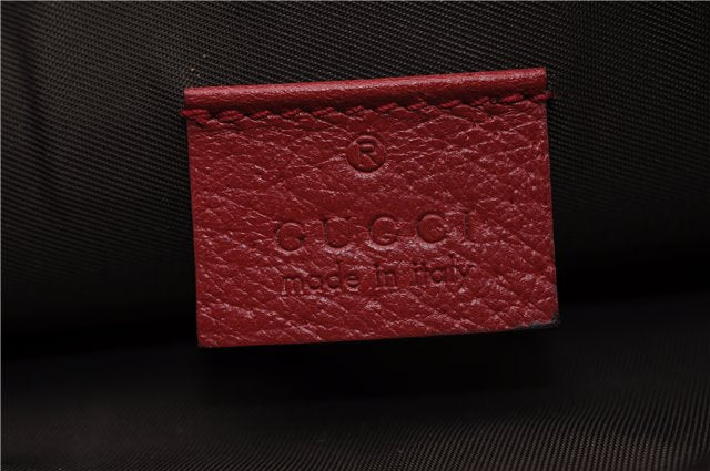 Authentic GUCCI Tian Clutch Hand Bag Purse GG PVC Leather 424900 Brown Red 2379F