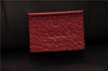 Authentic GUCCI Tian Clutch Hand Bag Purse GG PVC Leather 424900 Brown Red 2379F