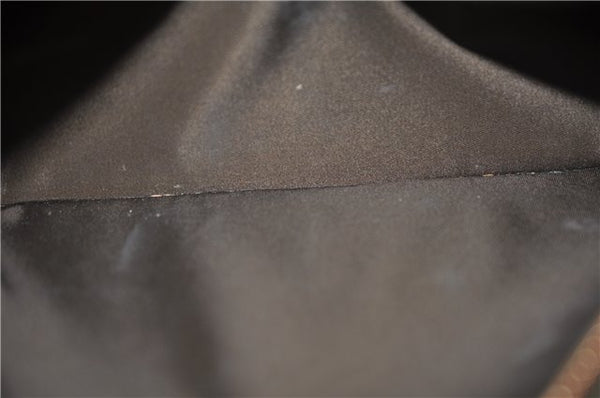 Authentic GUCCI Tian Clutch Hand Bag Purse GG PVC Leather 424900 Brown Red 2379F