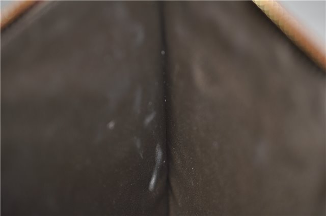 Authentic GUCCI Tian Clutch Hand Bag Purse GG PVC Leather 424900 Brown Red 2379F