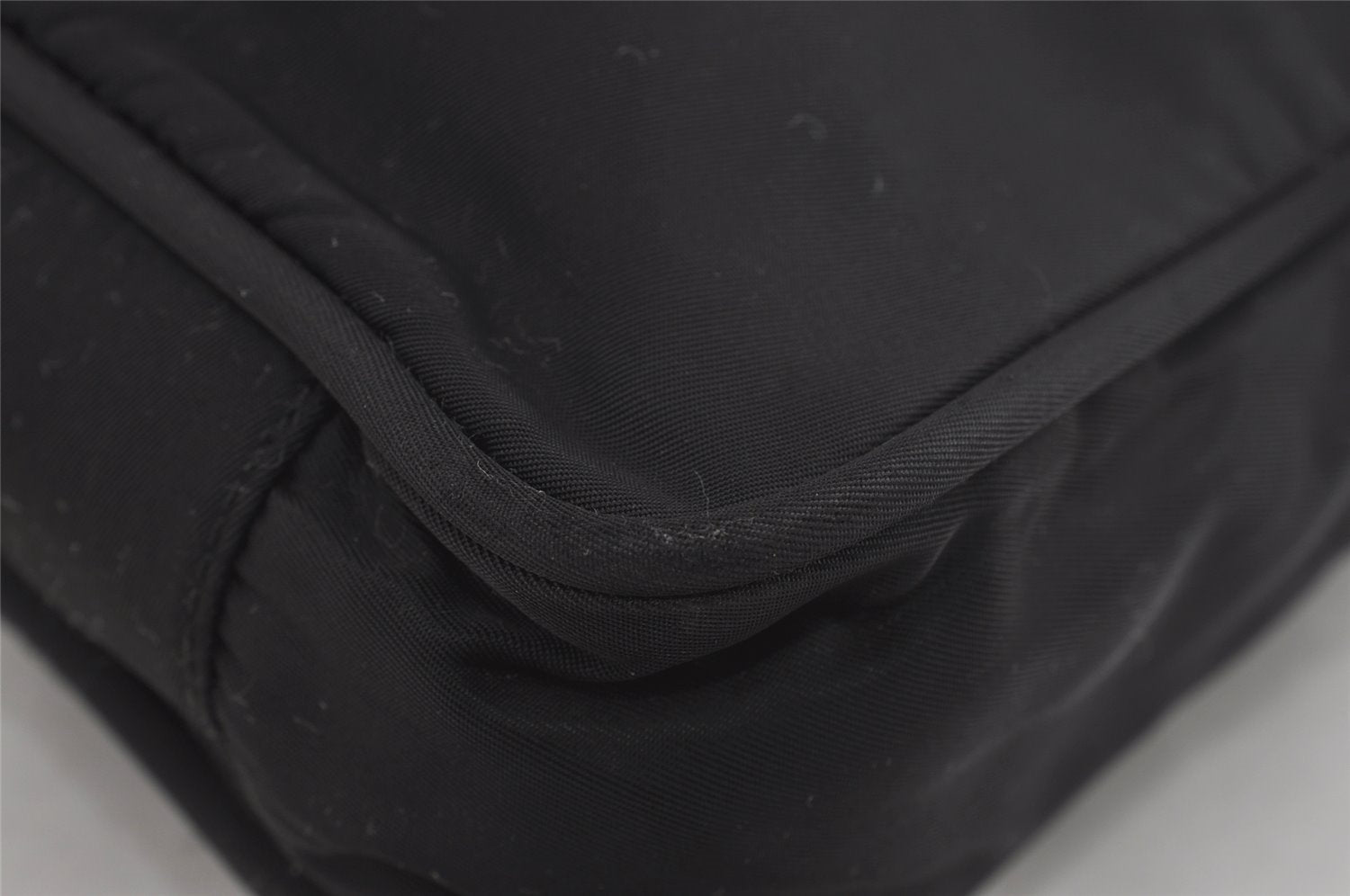 Authentic PRADA Vintage Nylon Tessuto Leather Shoulder Hand Bag Black 2379I