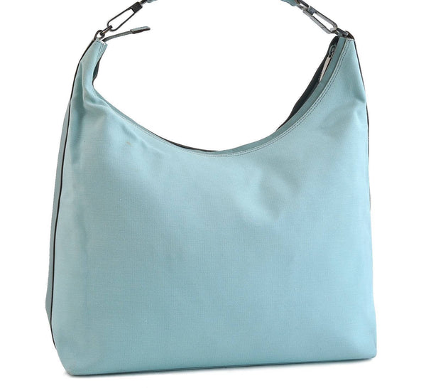 Authentic GUCCI Shoulder Tote Bag Canvas Leather 96055 Blue 2380C