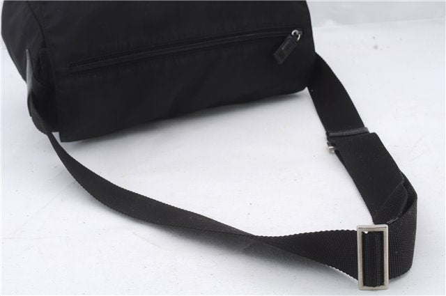 Authentic PRADA Nylon Leather Shoulder Cross Body Bag Purse Black 2382D