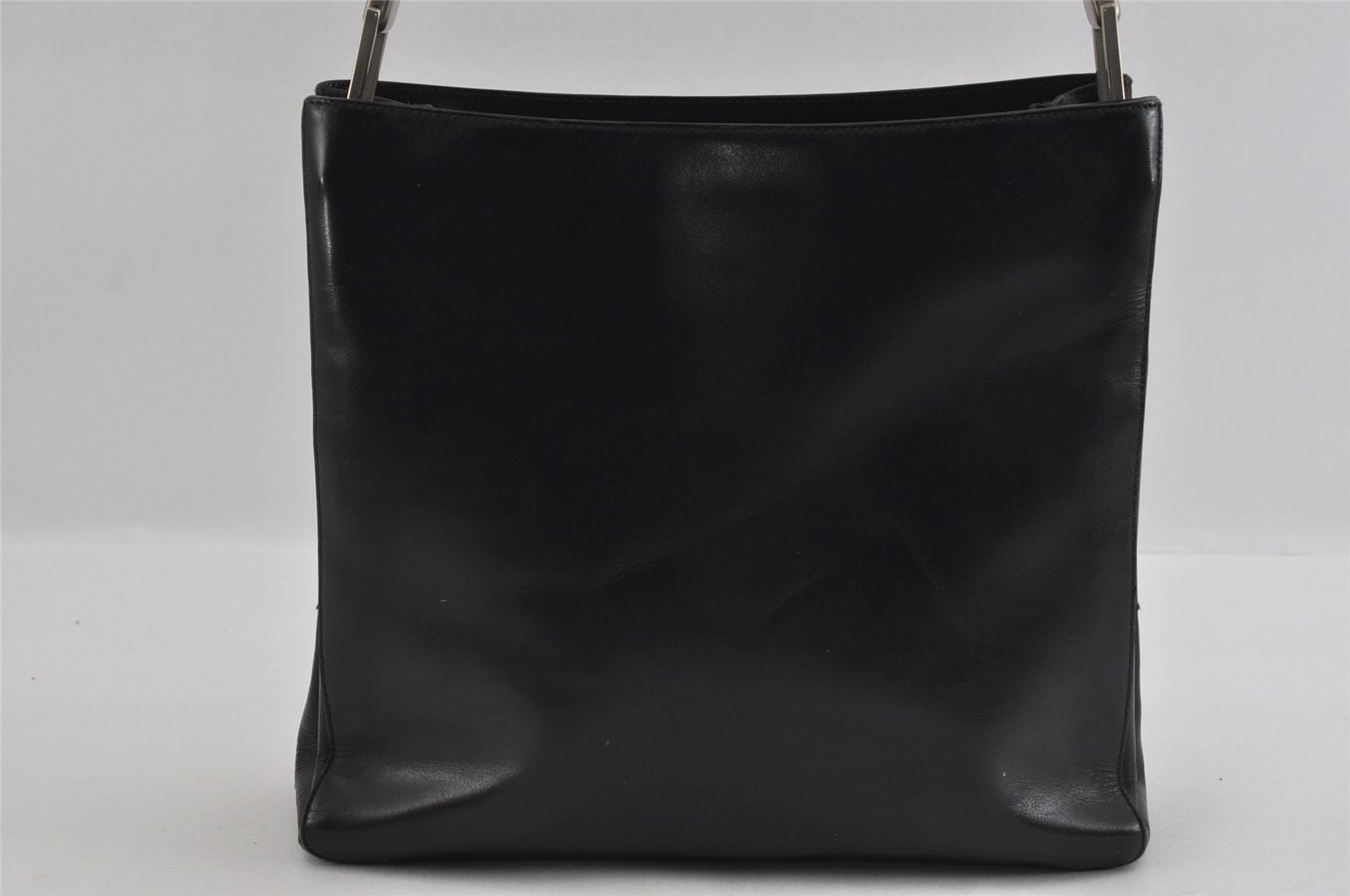 Authentic PRADA Vintage Leather Shoulder Hand Bag Purse Black 2382I