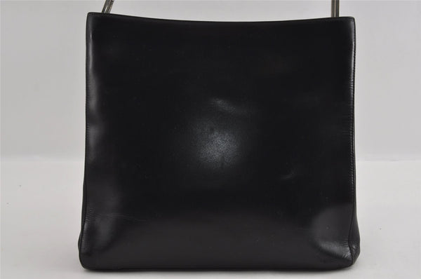 Authentic PRADA Vintage Leather Shoulder Hand Bag Purse Black 2382I