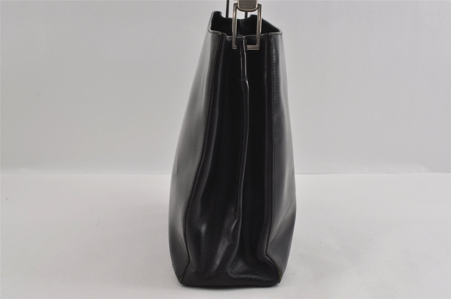 Authentic PRADA Vintage Leather Shoulder Hand Bag Purse Black 2382I