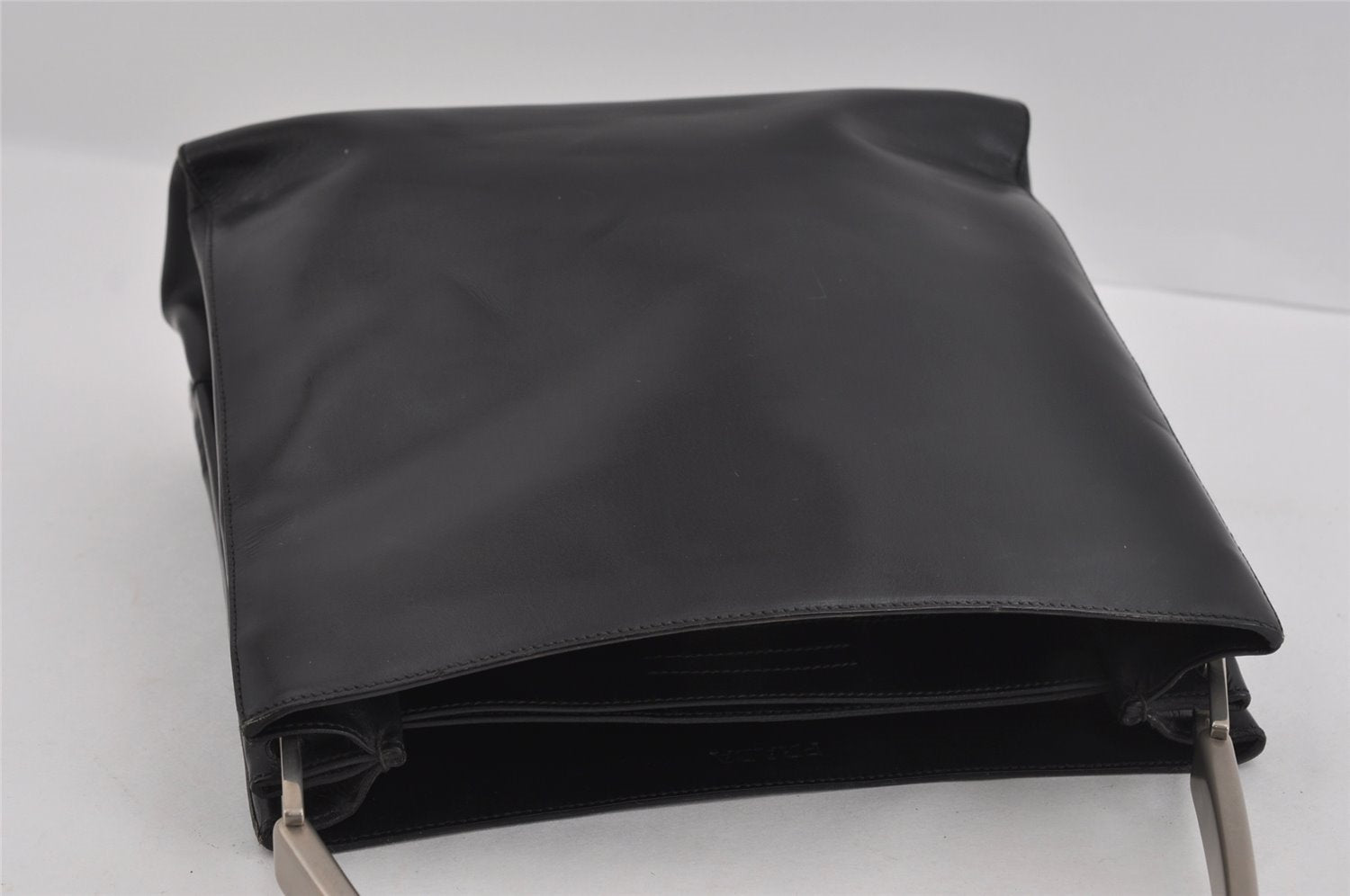 Authentic PRADA Vintage Leather Shoulder Hand Bag Purse Black 2382I