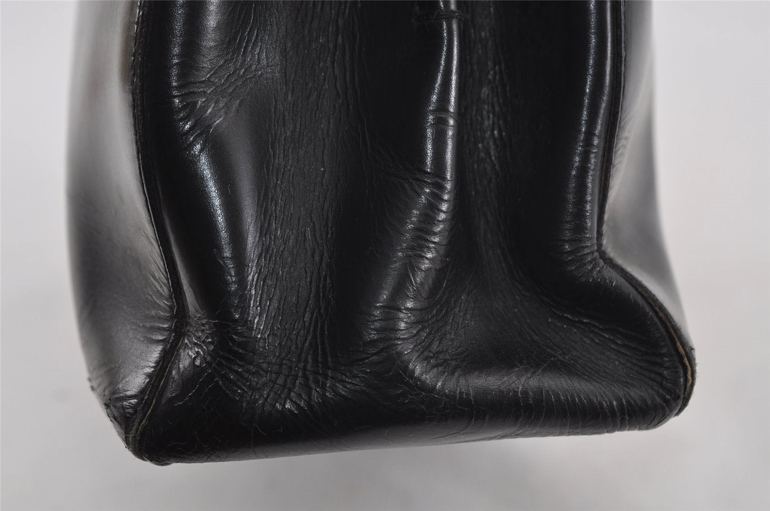 Authentic PRADA Vintage Leather Shoulder Hand Bag Purse Black 2382I
