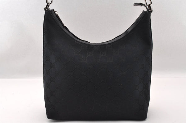 Authentic GUCCI Shoulder Hand Bag Purse GG Canvas Leather 0000602 Black 2384I