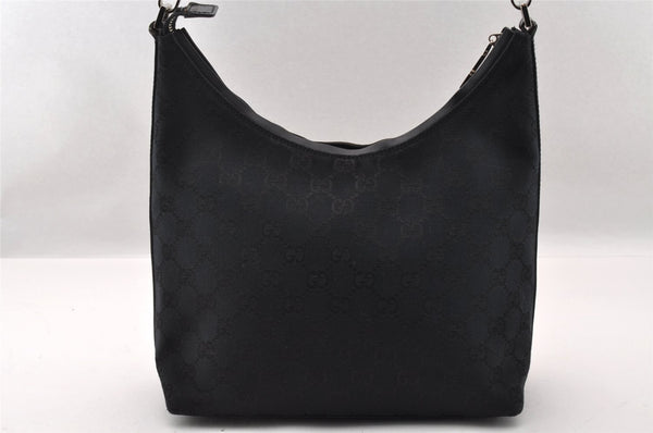 Authentic GUCCI Shoulder Hand Bag Purse GG Canvas Leather 0000602 Black 2384I