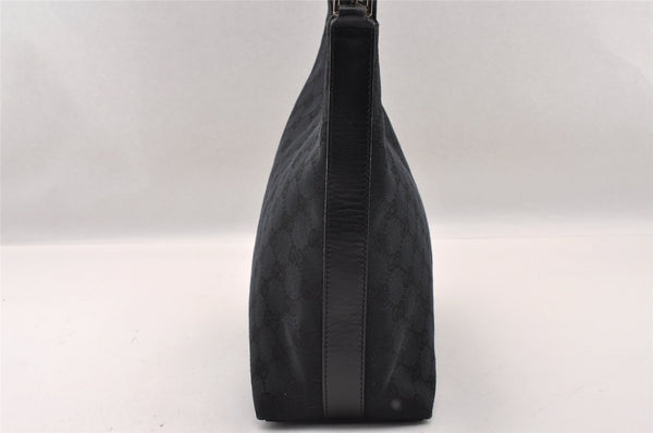 Authentic GUCCI Shoulder Hand Bag Purse GG Canvas Leather 0000602 Black 2384I