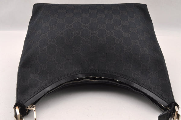 Authentic GUCCI Shoulder Hand Bag Purse GG Canvas Leather 0000602 Black 2384I