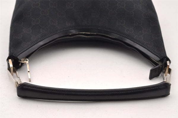 Authentic GUCCI Shoulder Hand Bag Purse GG Canvas Leather 0000602 Black 2384I