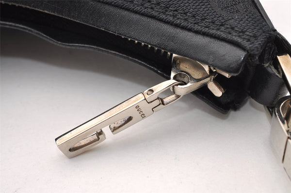 Authentic GUCCI Shoulder Hand Bag Purse GG Canvas Leather 0000602 Black 2384I