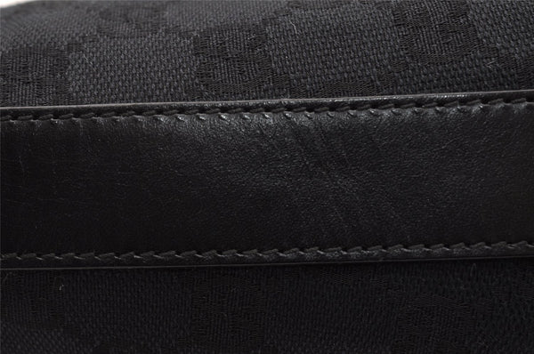 Authentic GUCCI Shoulder Hand Bag Purse GG Canvas Leather 0000602 Black 2384I