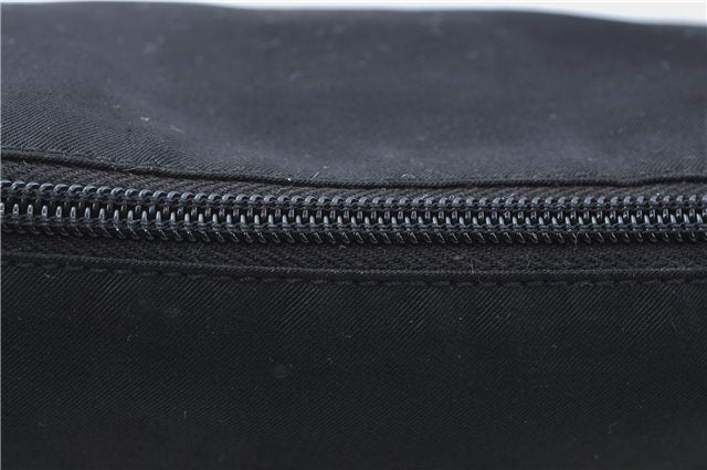 Authentic PRADA Nylon Leather Pouch Purse Black 2388C