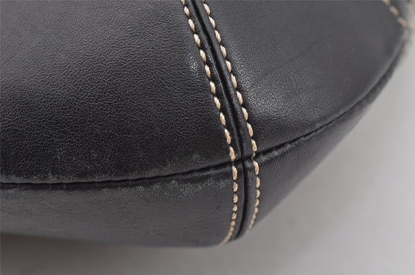 Authentic COACH Signature Shoulder Cross Bag Canvas Leather 3593 Black 2388I