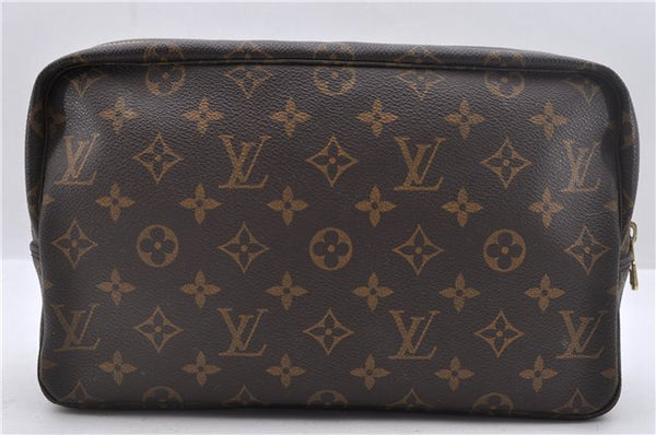 Auth Louis Vuitton Monogram Trousse Toilette 28 Clutch Hand Bag M47522 LV 2392D