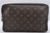 Auth Louis Vuitton Monogram Trousse Toilette 28 Clutch Hand Bag M47522 LV 2392D