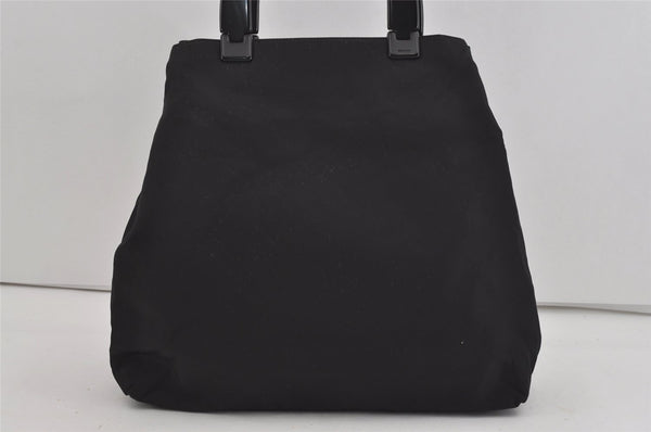 Authentic PRADA Vintage Nylon Tessuto Plastic Tote Hand Bag Black 2392I