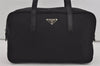 Authentic PRADA Nylon Tessuto Leather Shoulder Hand Boston Bag Purse Black 2393I