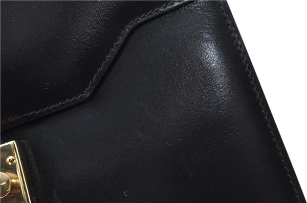 Authentic GUCCI 2Way Shoulder Cross Body Hand Bag Purse Leather Black 2395C