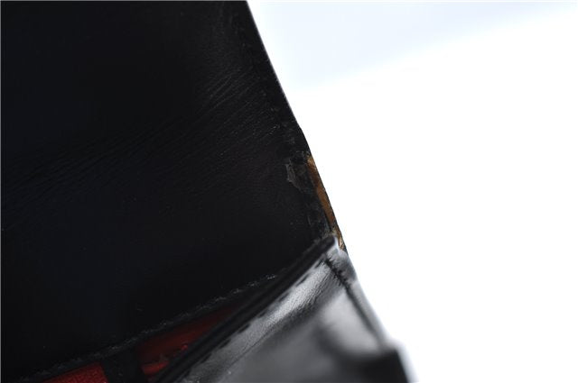 Authentic GUCCI 2Way Shoulder Cross Body Hand Bag Purse Leather Black 2395C