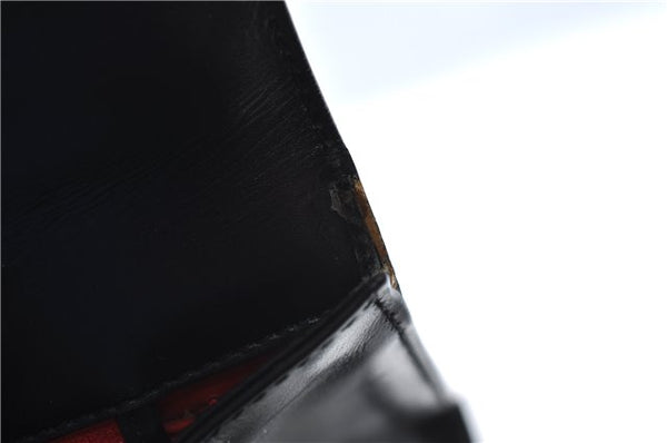 Authentic GUCCI 2Way Shoulder Cross Body Hand Bag Purse Leather Black 2395C