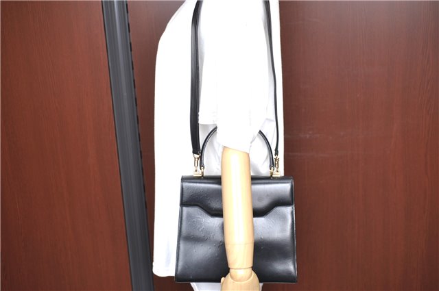 Authentic GUCCI 2Way Shoulder Cross Body Hand Bag Purse Leather Black 2395C