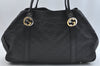 Authentic GUCCI Guccissima Twins Shoulder Tote Bag GG Leather 232957 Black 2396I