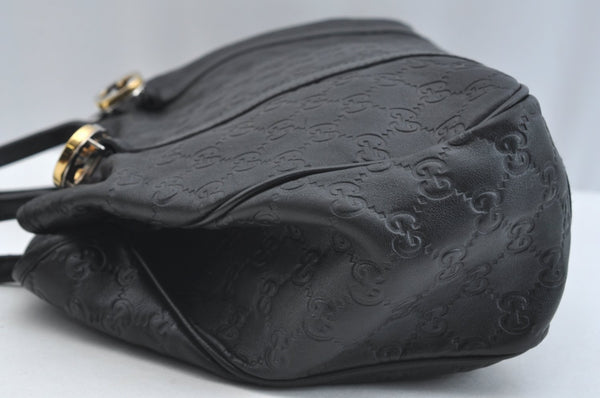 Authentic GUCCI Guccissima Twins Shoulder Tote Bag GG Leather 232957 Black 2396I