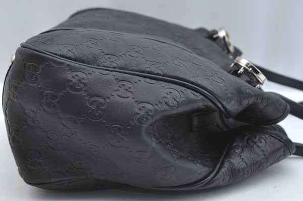 Authentic GUCCI Guccissima Twins Shoulder Tote Bag GG Leather 232957 Black 2396I