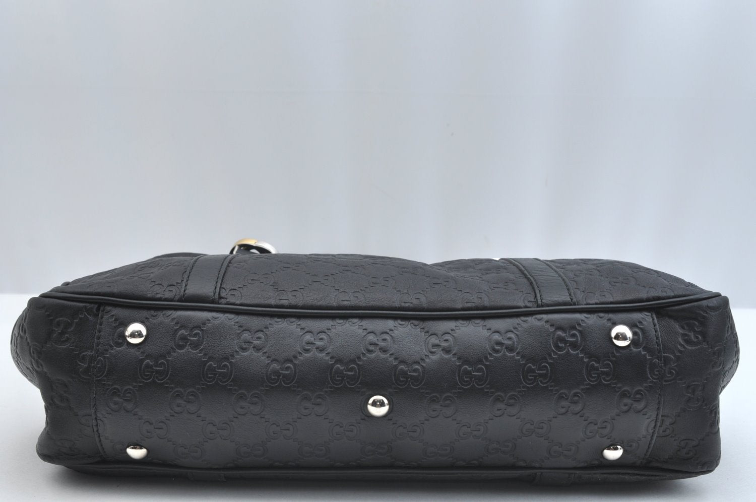 Authentic GUCCI Guccissima Twins Shoulder Tote Bag GG Leather 232957 Black 2396I