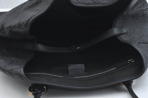 Authentic GUCCI Guccissima Twins Shoulder Tote Bag GG Leather 232957 Black 2396I