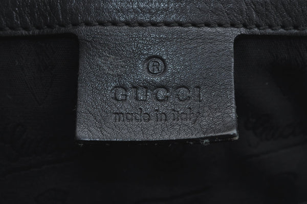 Authentic GUCCI Guccissima Twins Shoulder Tote Bag GG Leather 232957 Black 2396I